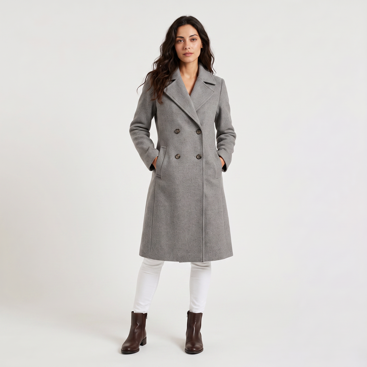 Women's Tailored Double Breasted Long Coat