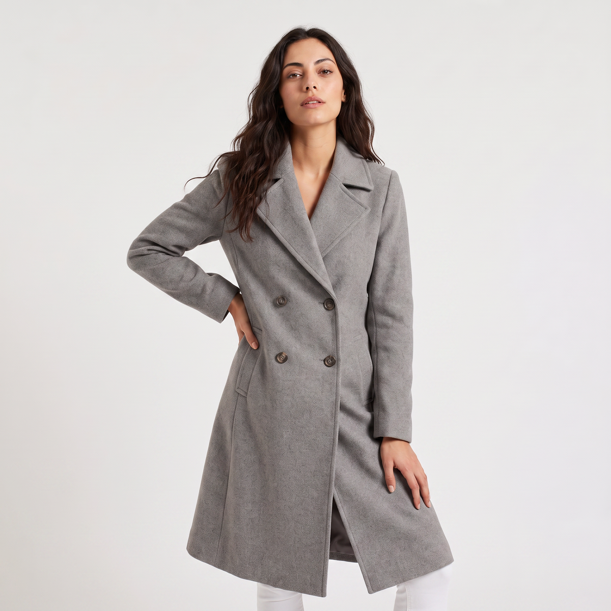 Women's Tailored Double Breasted Long Coat