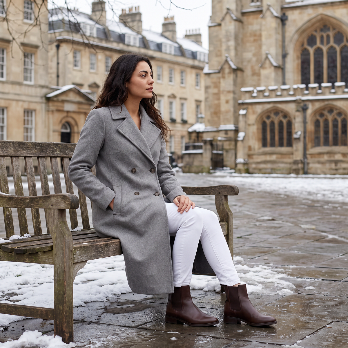Women's Tailored Double Breasted Long Coat
