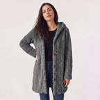 Women's Longline Teddy Hooded Cardigan