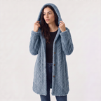 Women's Longline Teddy Hooded Cardigan
