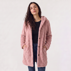 Women's Longline Teddy Hooded Cardigan