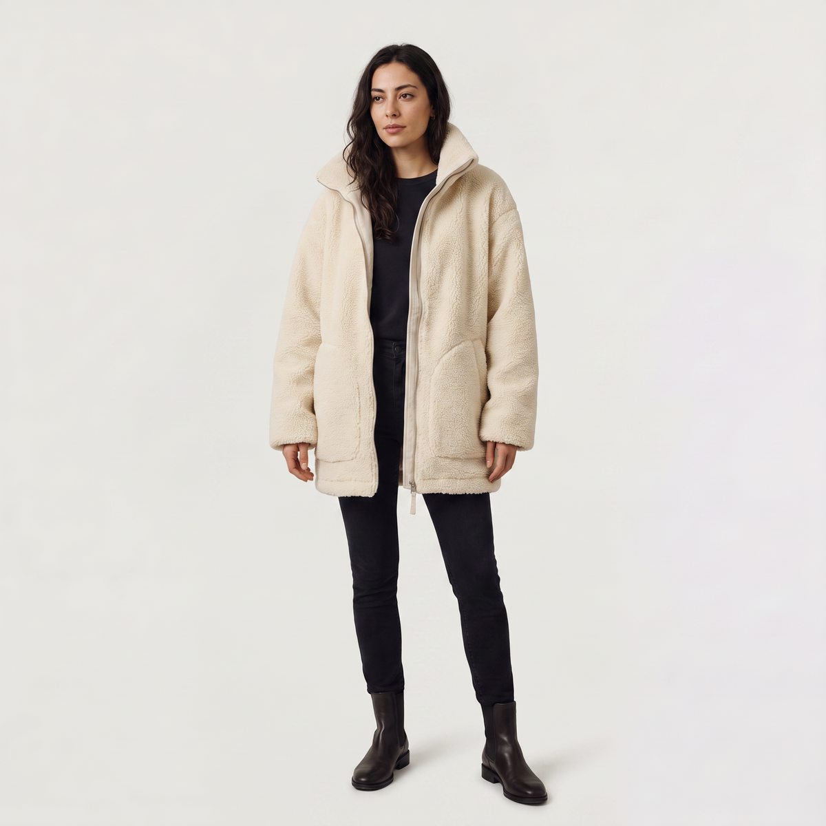 Women's Teddy Fleece High Collar Jacket