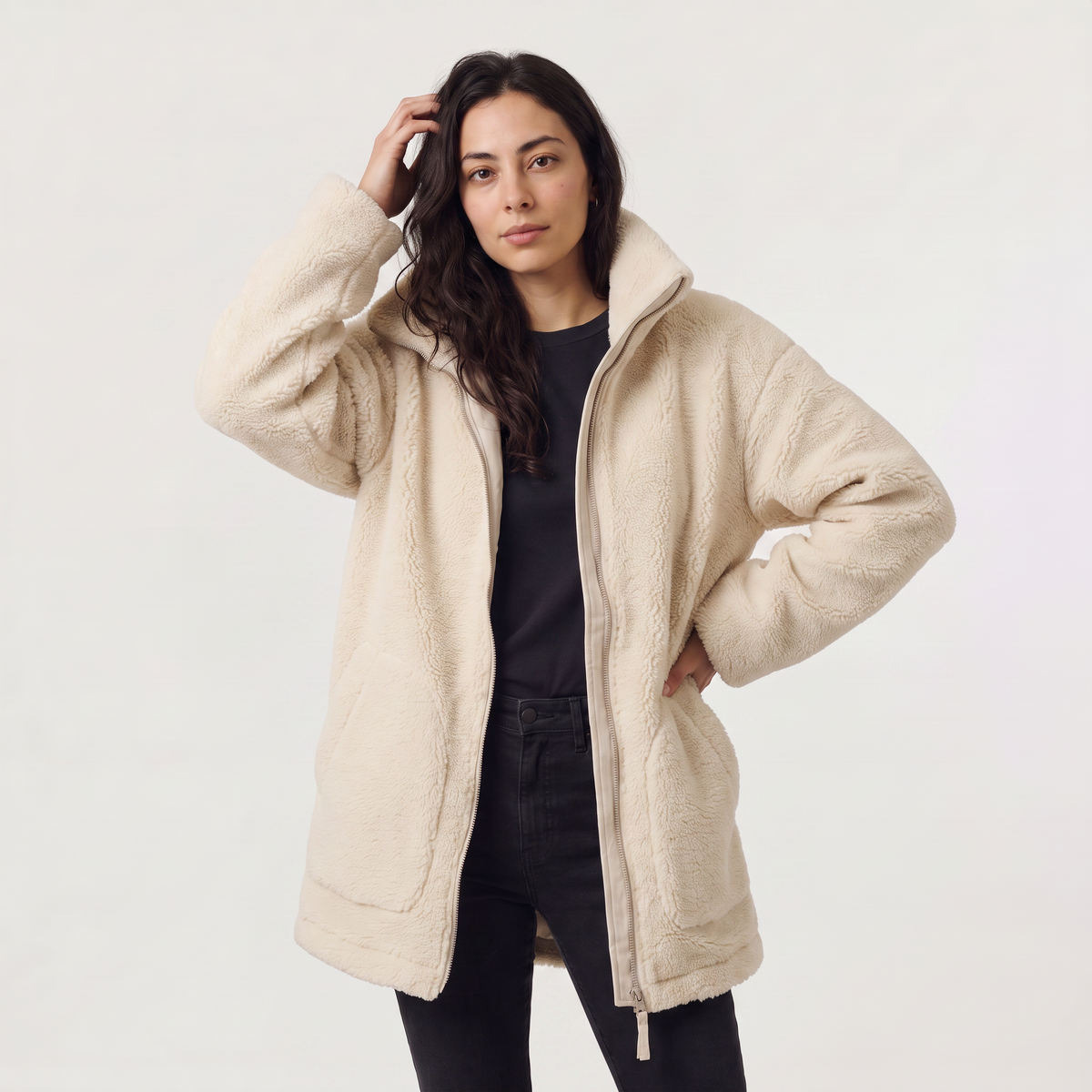 Women's Teddy Fleece High Collar Jacket