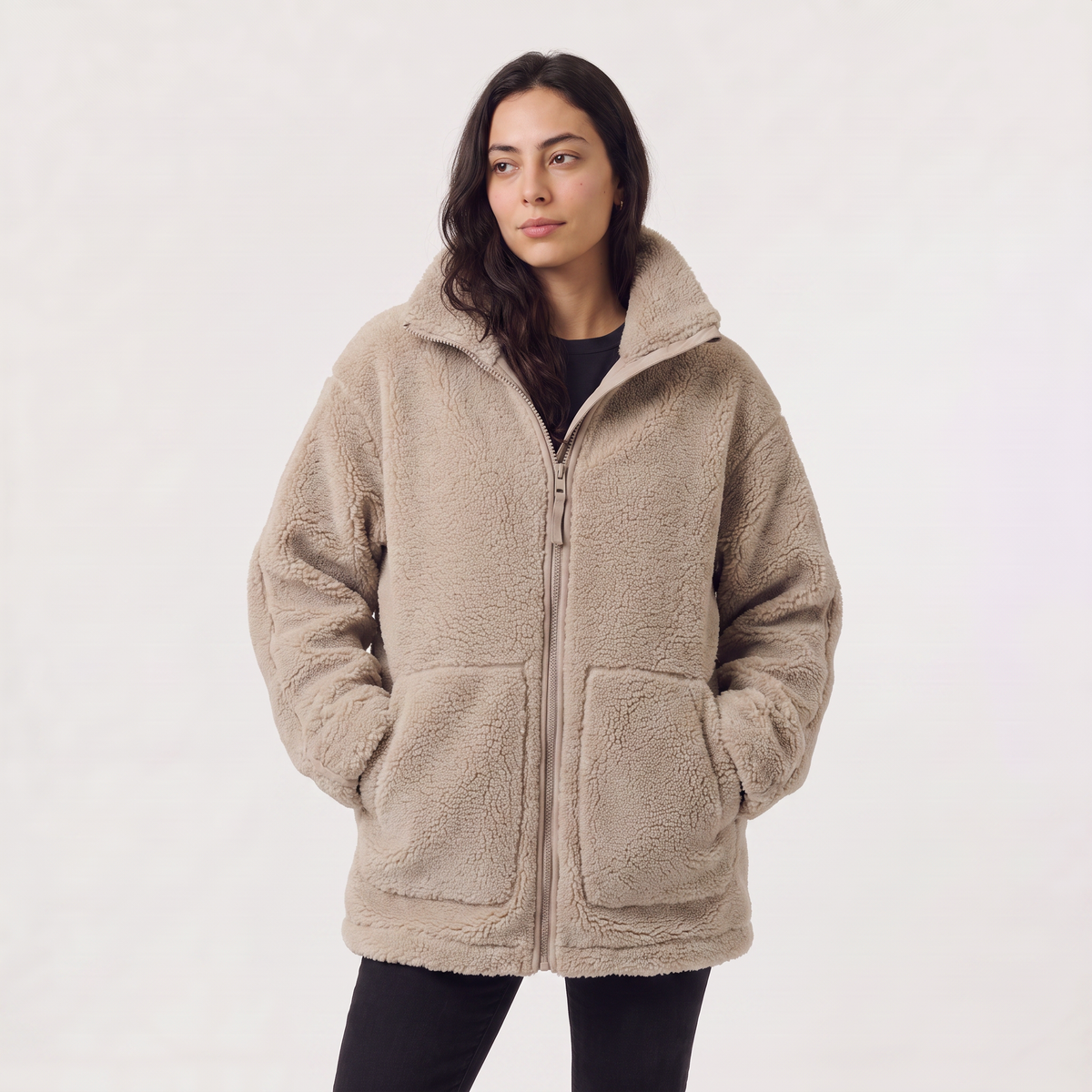 Women's Teddy Fleece High Collar Jacket