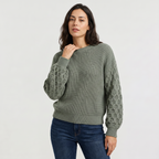Women's Textured Lantern Sleeve Knit Jumper