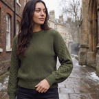 Women's Textured Lantern Sleeve Knit Jumper