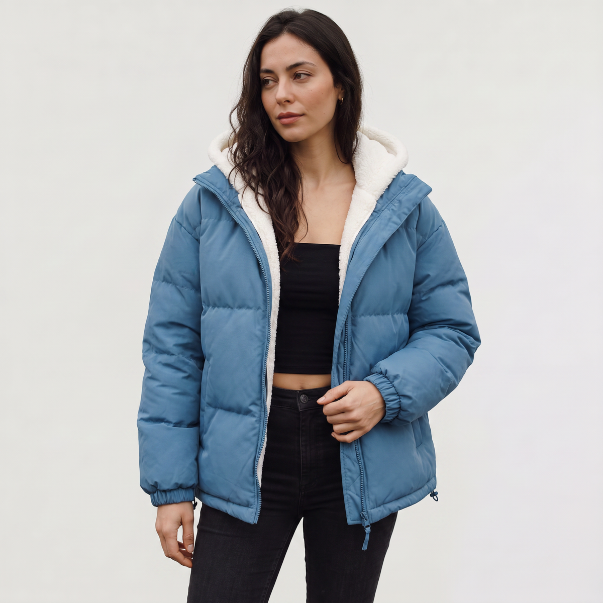 Women's Sherpa Lined Quilted Puffer Jacket