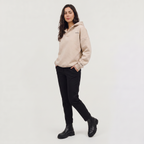 Women's Oversized V Neck Hooded Jumper