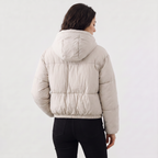 Women's Cropped Quilted Hooded Jacket