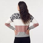 Women's Leopard Colour Block Knit Jumper