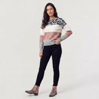 Women's Leopard Colour Block Knit Jumper