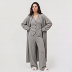 Bellevey women's knit cardigan vest and wide-leg trousers set