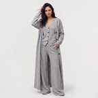 Bellevey women's knit cardigan vest and wide-leg trousers set
