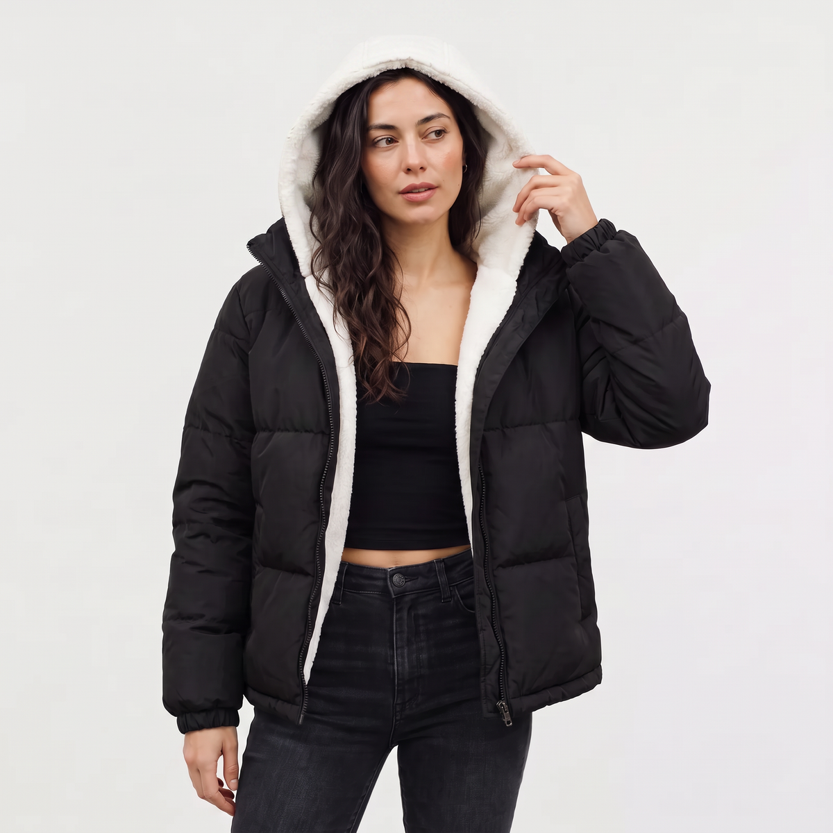 Women's Sherpa Lined Quilted Puffer Jacket