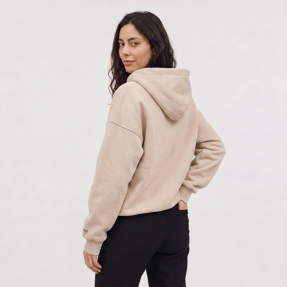 Women's Oversized V Neck Hooded Jumper