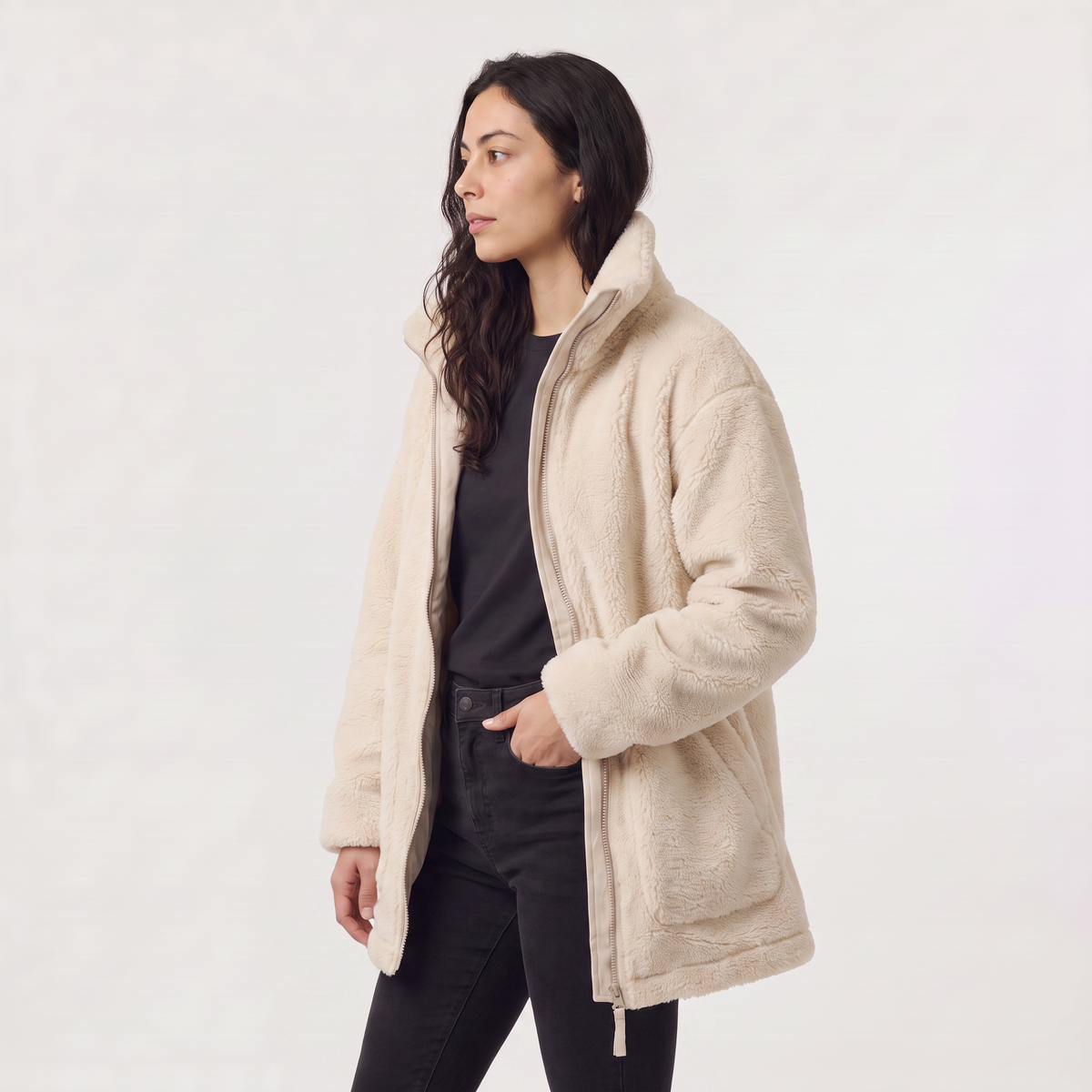 Women's Teddy Fleece High Collar Jacket