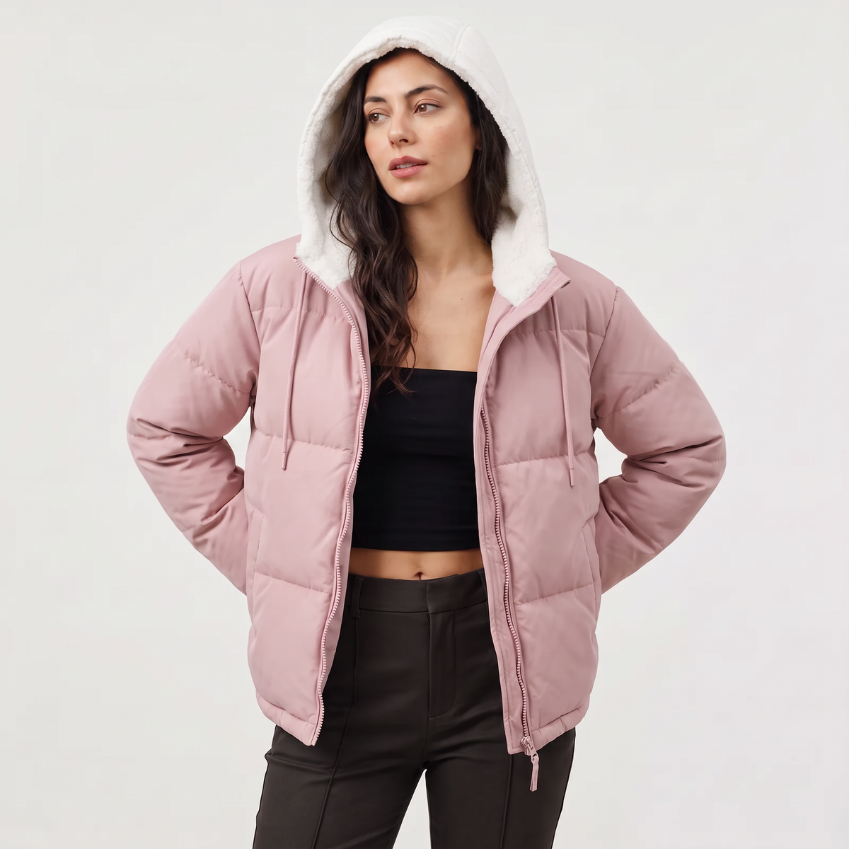 Women's Sherpa Lined Quilted Puffer Jacket