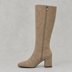 Women's Pointed Toe Knee-High Boots with Block Heel