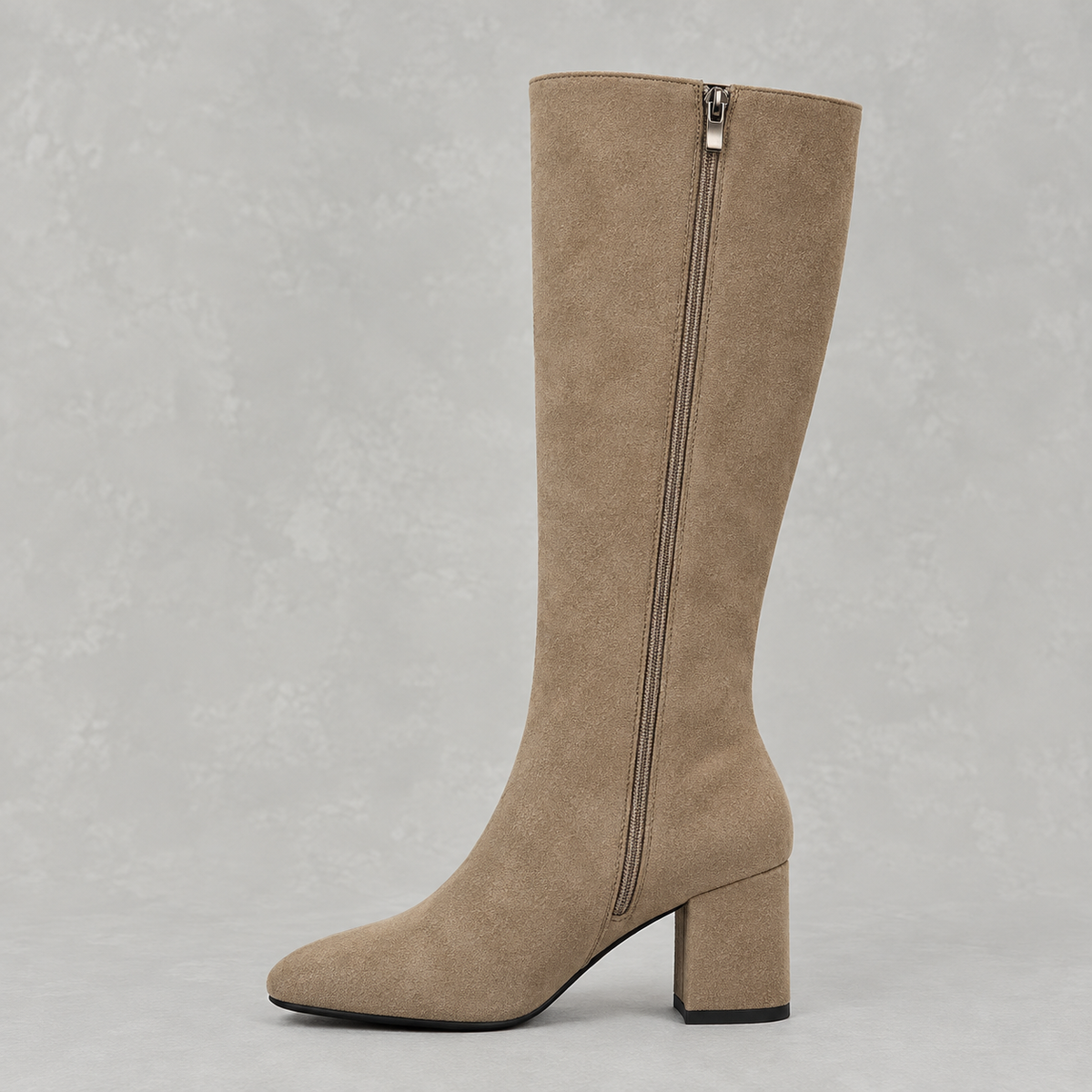 Women's Pointed Toe Knee-High Boots with Block Heel