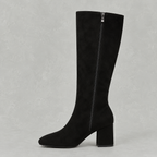 Women's Pointed Toe Knee-High Boots with Block Heel