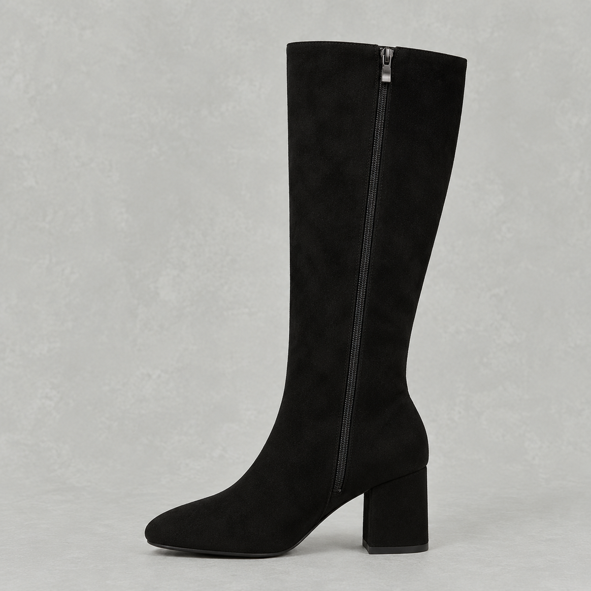 Women's Pointed Toe Knee-High Boots with Block Heel
