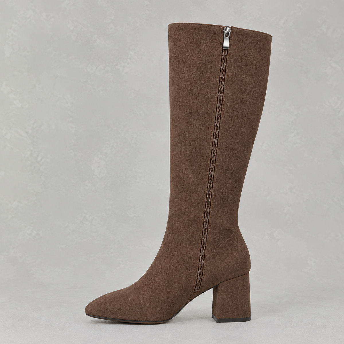 Women's Pointed Toe Knee-High Boots with Block Heel