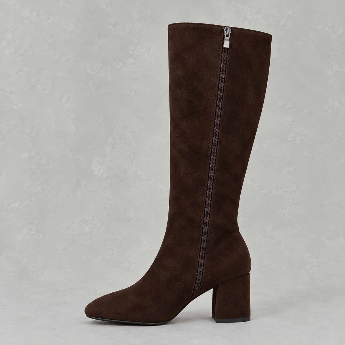 Women's Pointed Toe Knee-High Boots with Block Heel