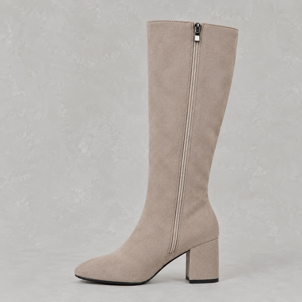Women's Pointed Toe Knee-High Boots with Block Heel